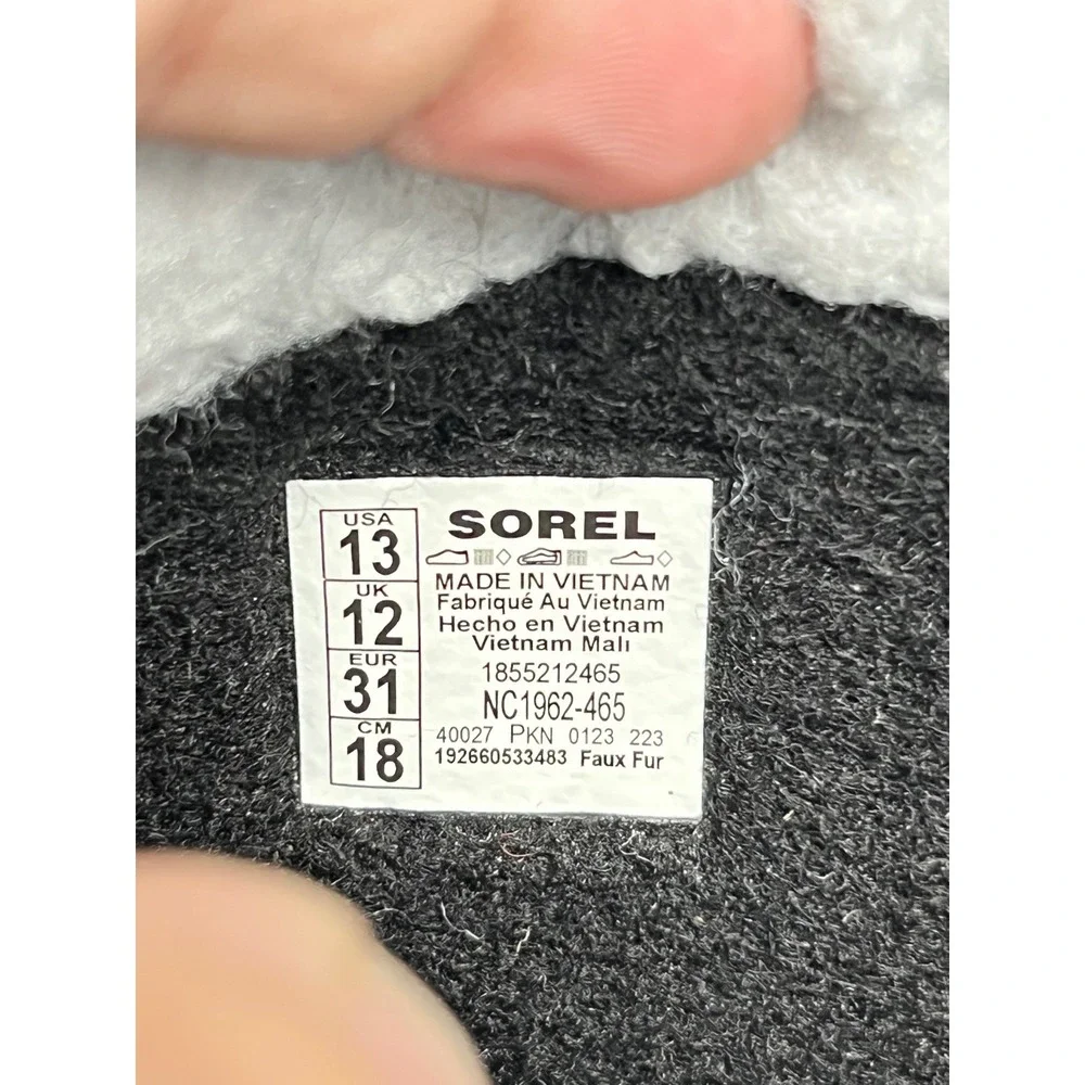 Sorel Yoot Pac Nylon Blue Kids Winter Boots Waterproof Snow Shoes Size 13 NC1962